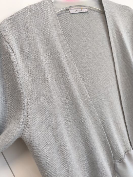 Marks & Spencer kardigan z falbankami szary L 40 – wiskoza