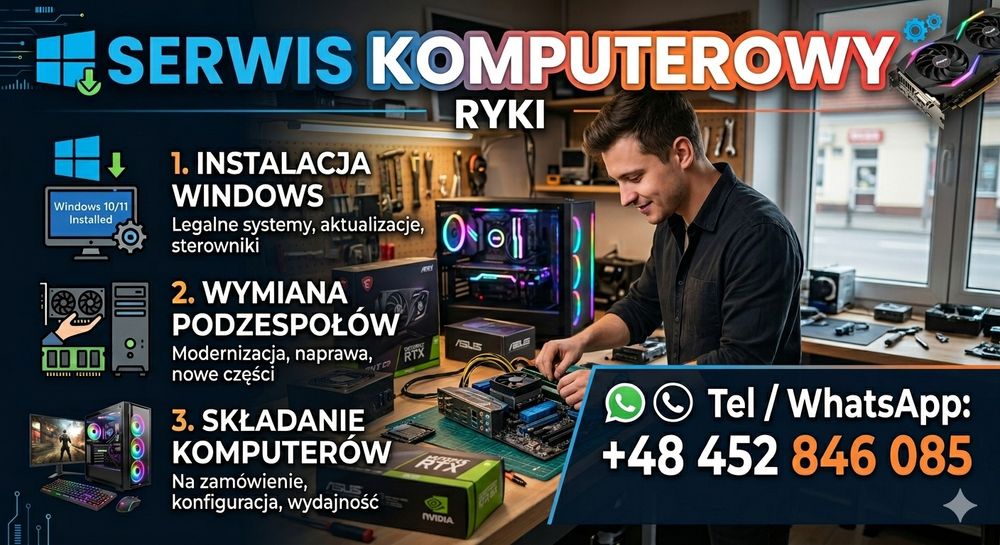 Serwis Komputerowy Ryki - Naprawa, Składanie PC, Windows