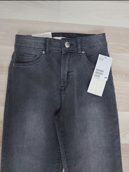Szare rurki H&M rozm XS Skinny super stretch wysoki stan
