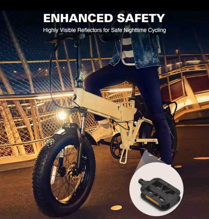 Pedały szosowe kpl.L+P,plastik,antypoślizgowe,7x11x2cm,czarne,odblask