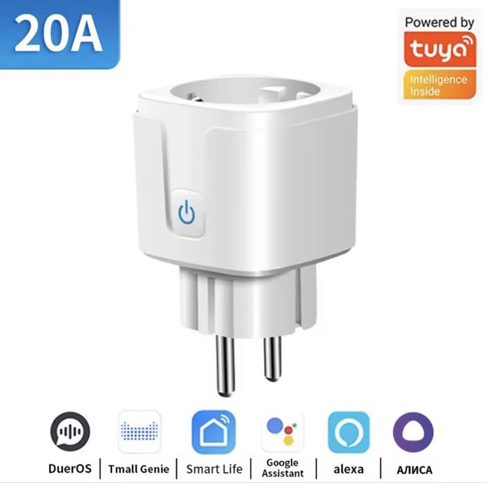 Смарт розетка Smart Plug Tuya/SmartLife 20A