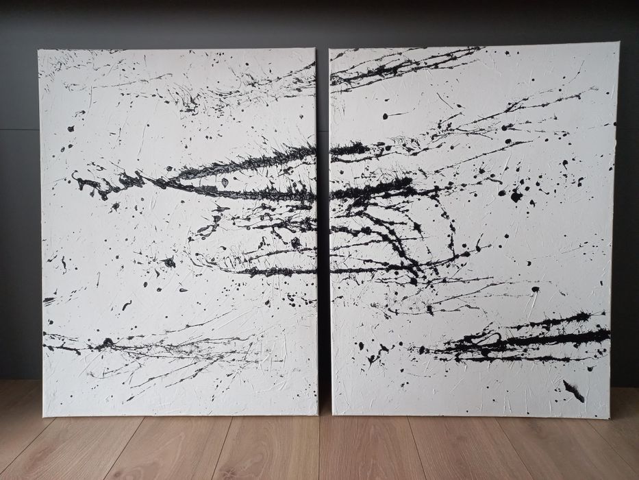 Komplet 2 obrazów 60x80 cm struktura tekstura
