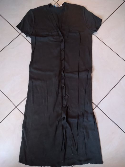 Sweter DKNY długi kolor khaki