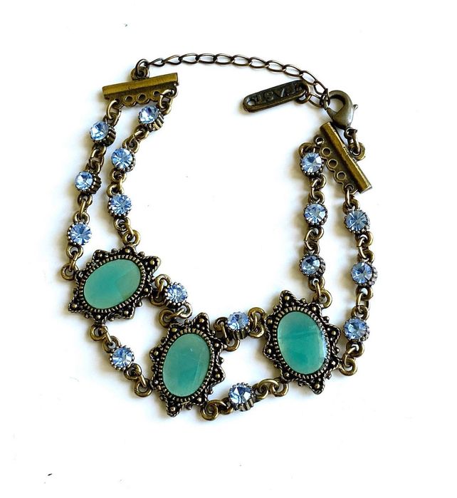 Bransoleta East lata 90 z masa perłową w stylu wiktoriańskim