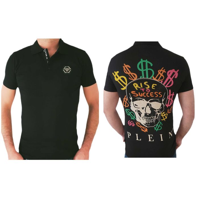Philipp Plein koszulka polo motyw SKULL czarna