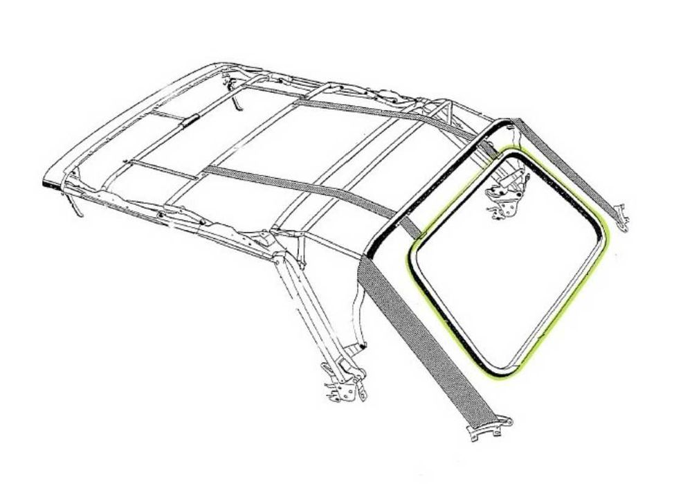 Peça VW GOLF 1 , Moldura do vidro traseiro da capota para Volkswagen Golf 1 Cabriolet.