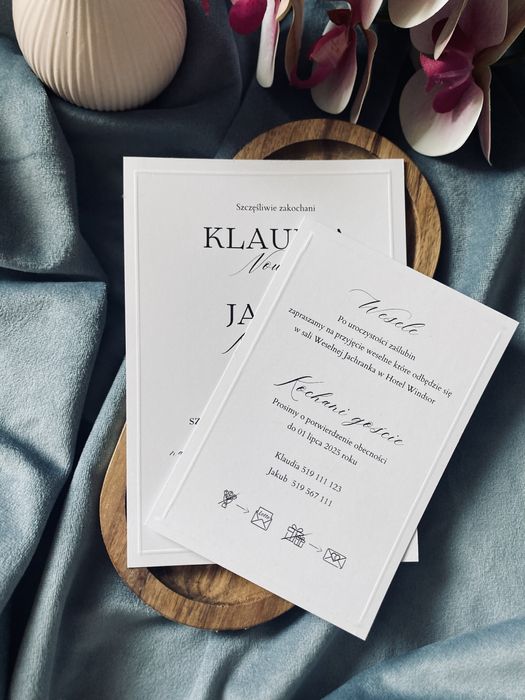Zaproszenie ślubne z kalką i lakiem
