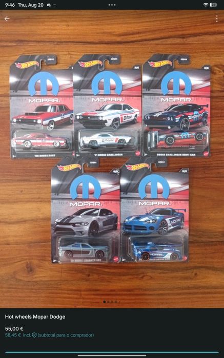 Hot wheels Mopar 5 x Dodge