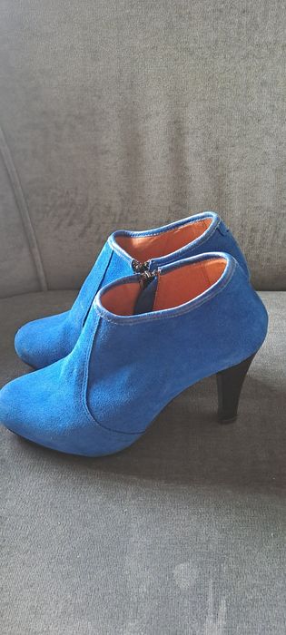 Botins azul camurça