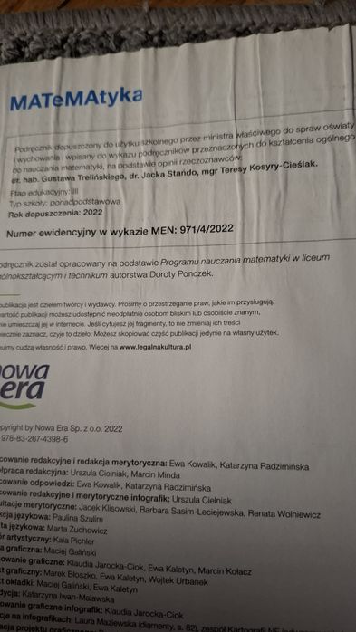 Podręcznik do matematyki klasa 4 Liceum/Technikum