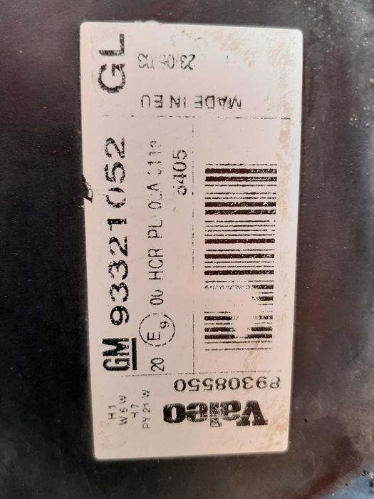 Фара передняя левая  GM 93321052 Opel Meriva Опель Мерива А. 03-08г.в