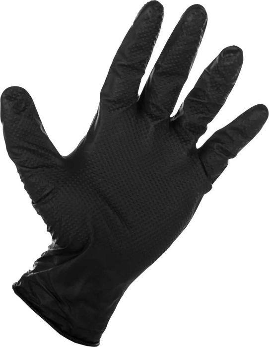 Rękawice nitrylowe Schmith M BlackGrip – diamentowa tekstura, 50 szt