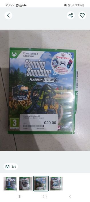 Xbox One com 2 comandos. Vermelho e branco e 6 jogos fifa 26