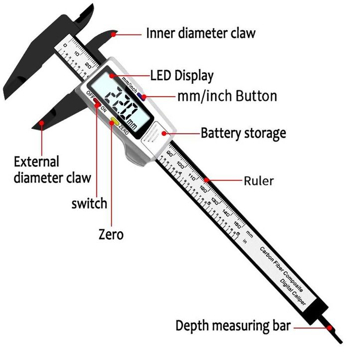 Paquímetro / caliper / paclise Digital Profissional 150mm - NOVO