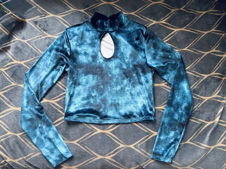 Продам кофта лонгслів рубчик кофтинка біла велюрова синя перламутрова