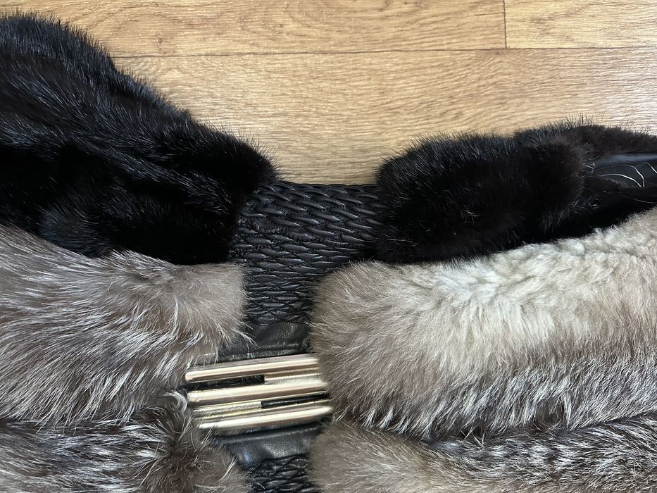 Жилетка жіноча хутро норка + чорнобурка