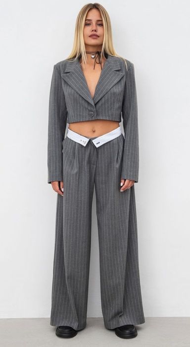 Штани палаццо сірі