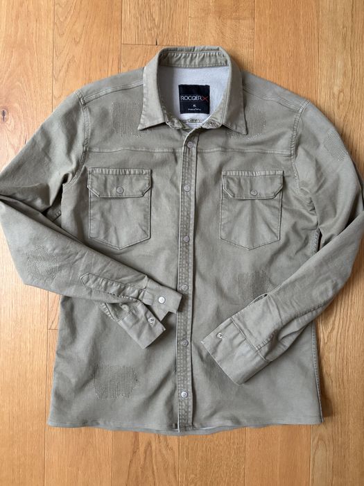 Koszula męska khaki z przetarciami