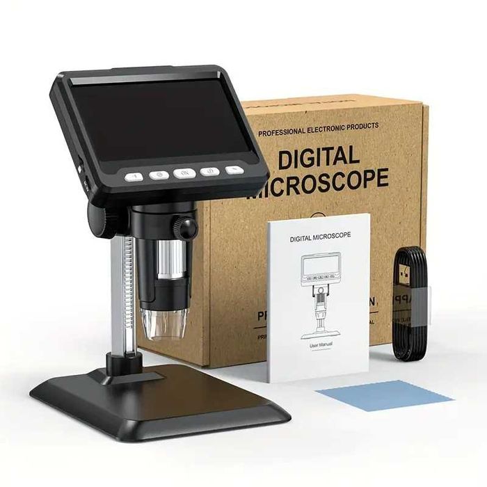 Microscópio Digital Alta Definição Tela LCD Câmara 1000x 8 LED NOVO