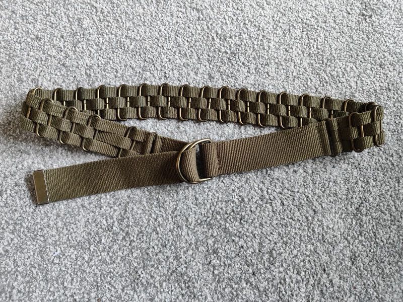 Pasek khaki militarny ozdobny parciany 105 cm NOWY