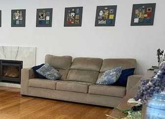 Sofá 3 lugares beije