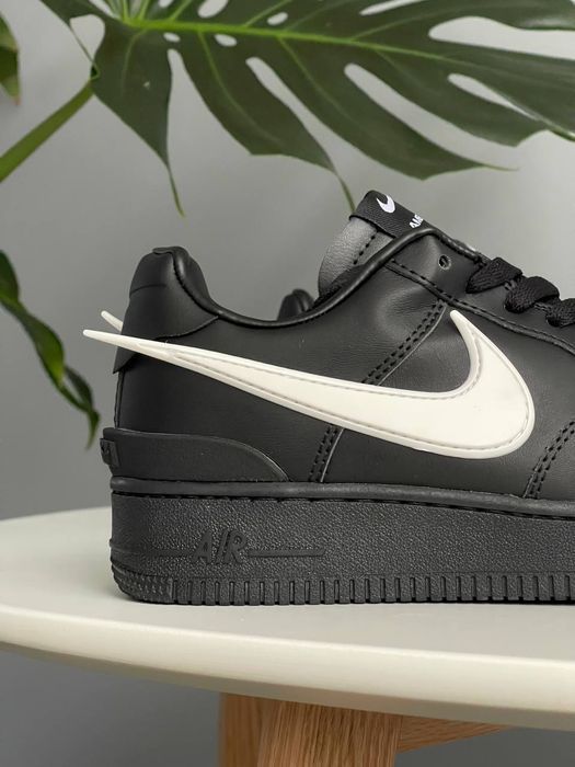 Кросівки Кроссовки Nike Air Force x Ambush Black White Swoosh Кросовки повсякденні
