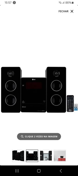 Aparelhagem  LG CM2760 Hi-Fi 160W RMS + Bluetooth + CD + USB + Comando
Micro Hi-Fi