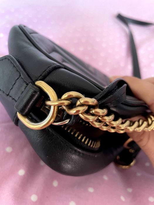 Gucci GG Marmont Mini camera - Original - pele, preta
