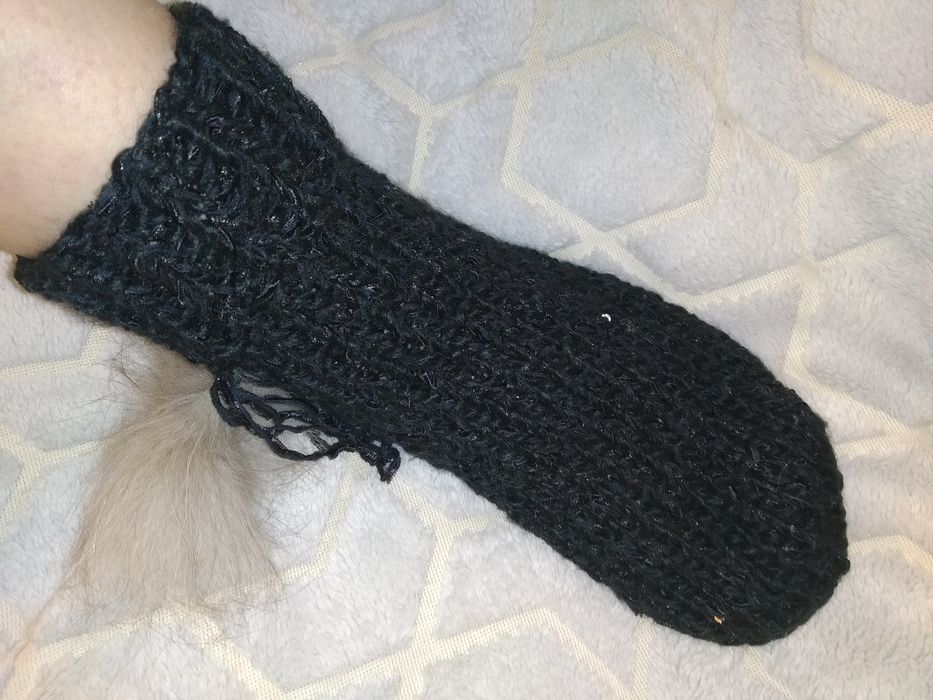 С паетками! Р. 37-39 вязаные шерстяные зимние носки носочки тапочки
