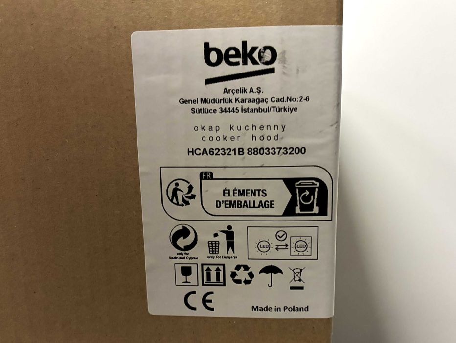 Okap skośny beko HCA62321B 60cm
