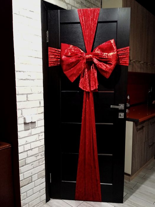 Новорічний бант,бант на ялинку. Бант з тканини