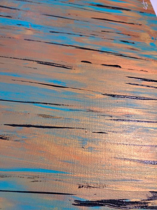 Pintura abstrata - Outono Azul