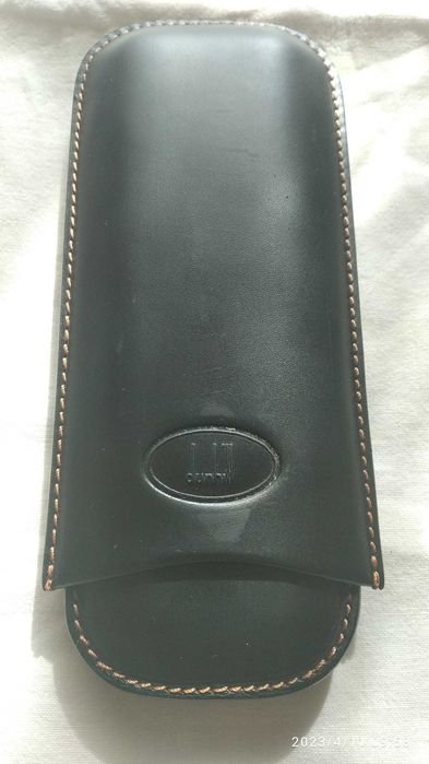DUNHILL кожаный футляр для мужчин  , цвет темно коричневый