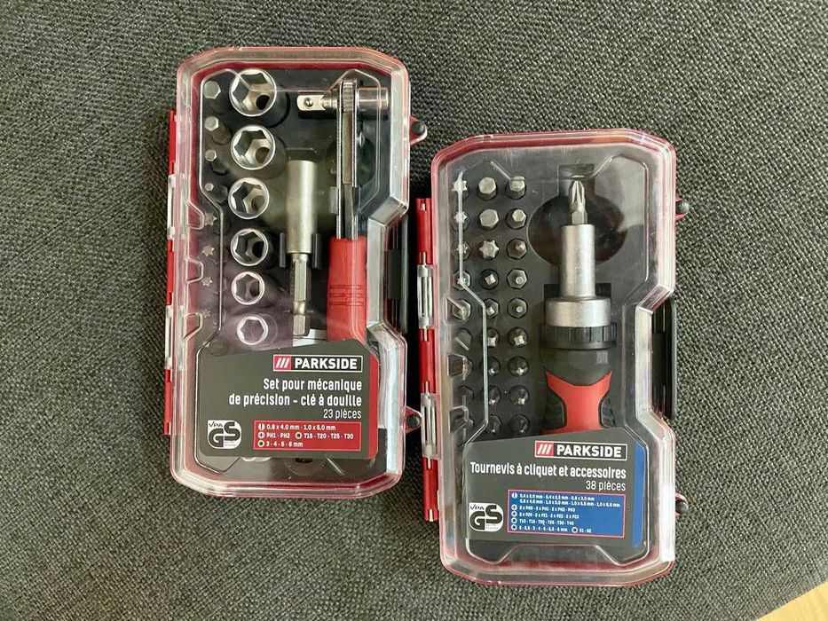 Отвертка с битами (18/38шт)/Трещетка с насадками (23 шт)/Нож PARKSIDE