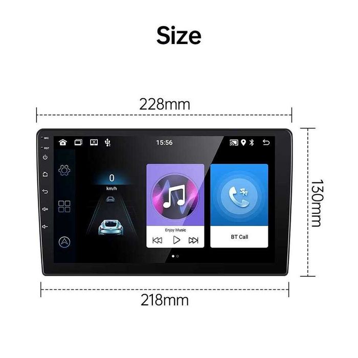 Radio Android Ecra 9 polegadas touchscreen GPS WiFi Carplay