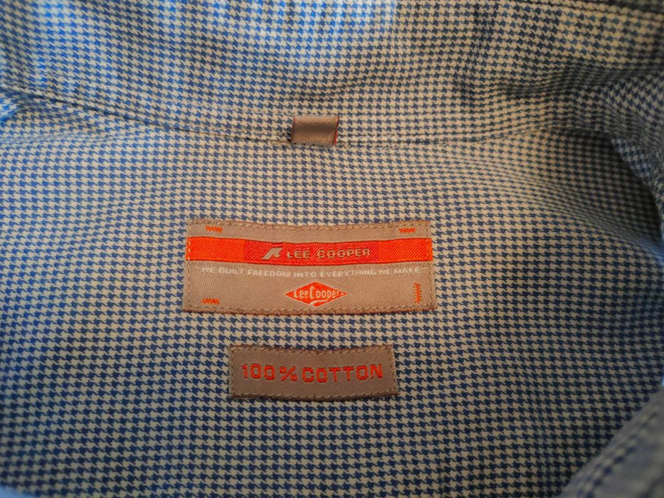 Męska koszula, niebieska Lee Cooper, Oryginalna, casual