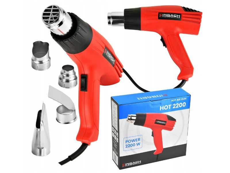 Opalarka 2200W mocna 600°C regulacja temperatury 2 biegi zestaw NOWA