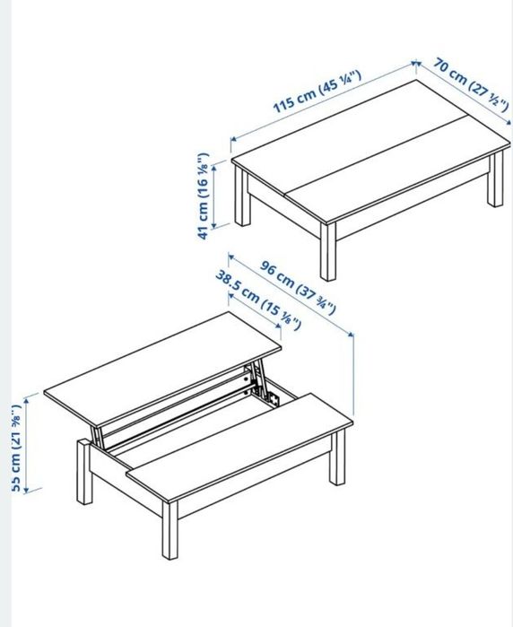 Vendo mesa de centro elevatória IKEA como Nova