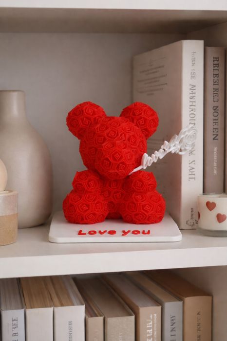 Ведмедик з троянд 3D «Love you” - оригінальний подарунок на 14 лютого