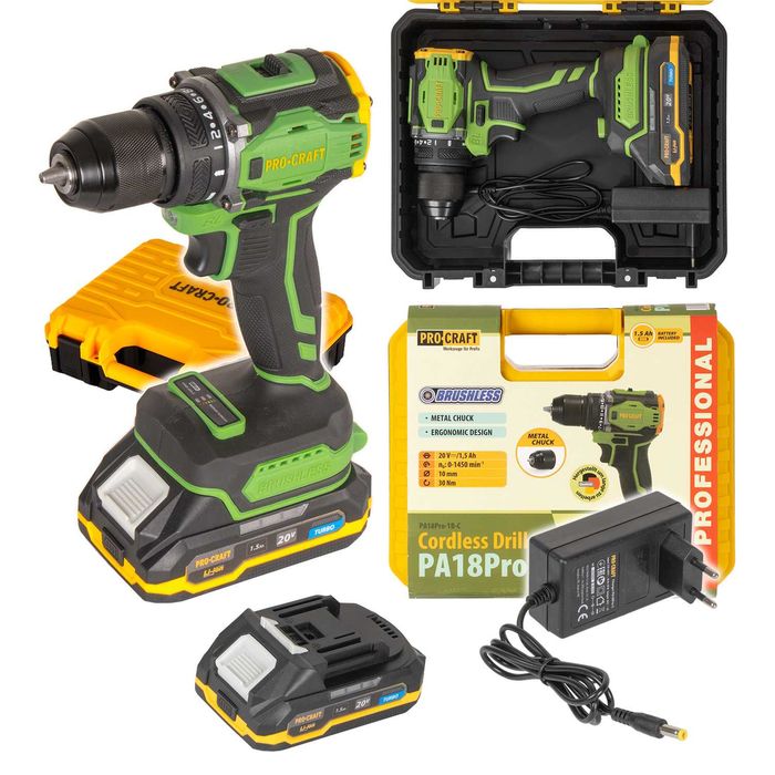 Wiertarko-wkrętarka akumulatorowa Procraft PA18PRO