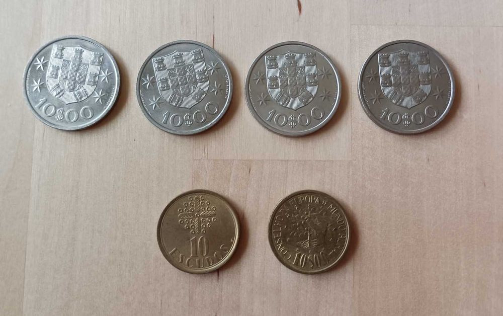 Moedas de 10$00 da Republica Portuguesa