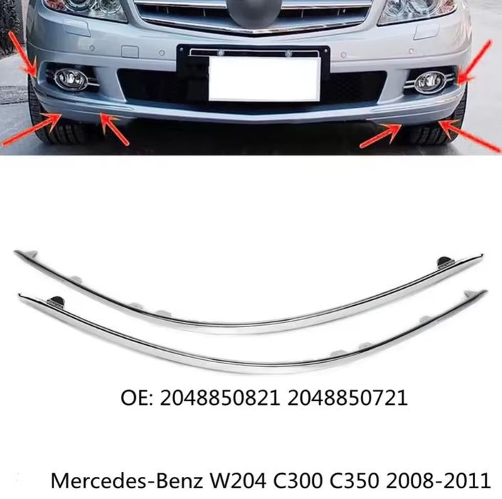 Conjunto de frisos Parachoque Frontal Mercedes w204