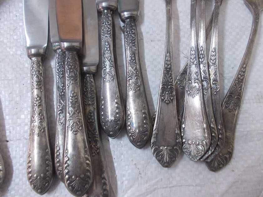 Stare posrebrzane sztućce FRAGET komplet na 6 osób