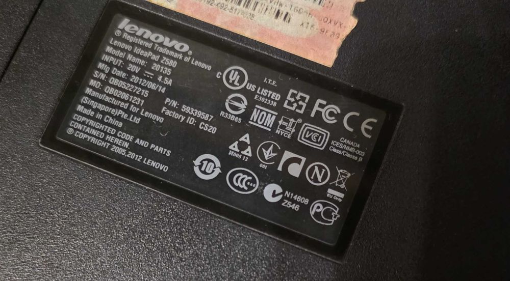 Ноутбук Lenovo Z580 (20135) на базі Intel Core I5