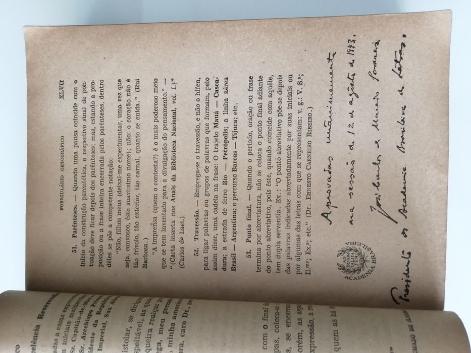 Pequeno Vocabulário Ortográfico Da Língua Portuguesa 1943 - Livro Raro