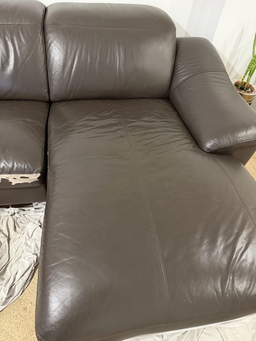 Sofá Chaise Longue Castanho Reclinável | A Funcionar