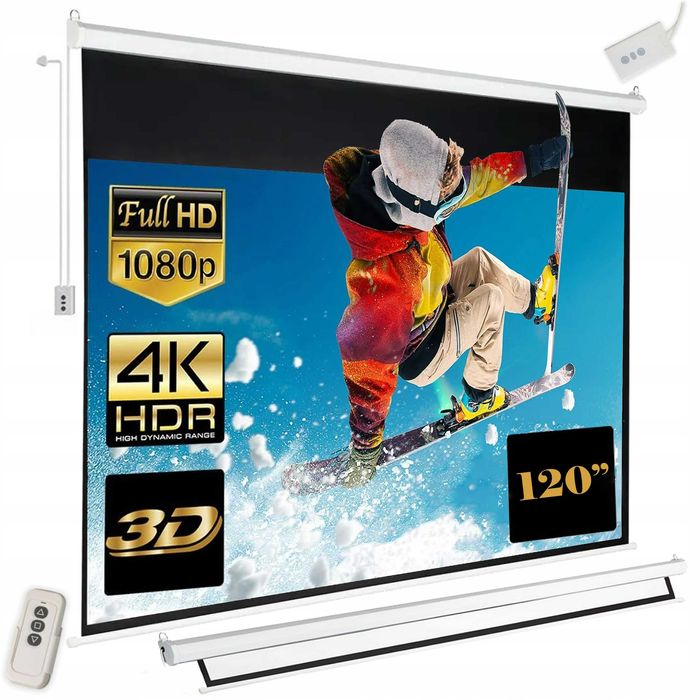 Підвісний екран для проектора 120 дюймів Електричний. Подвесной экран