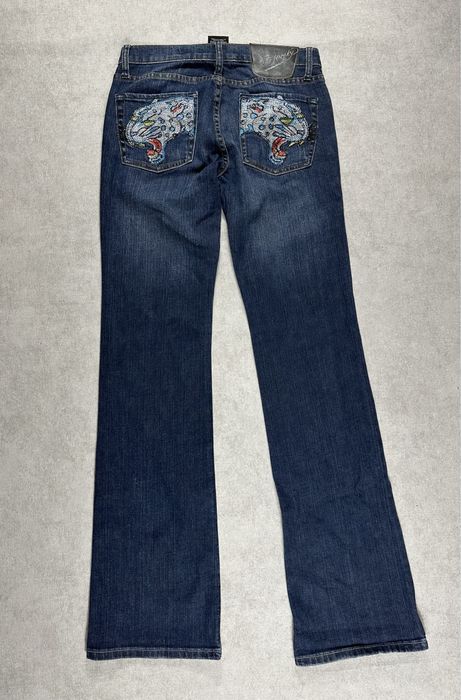 Ed Hardy y2k джинсы стразы унисекс