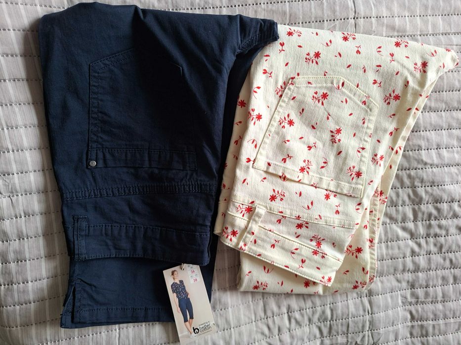 Spodnie 2 pary roz. 38 długie H&M, capri bez marki