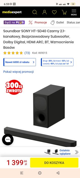 Soundbar Sony HT-SD 40